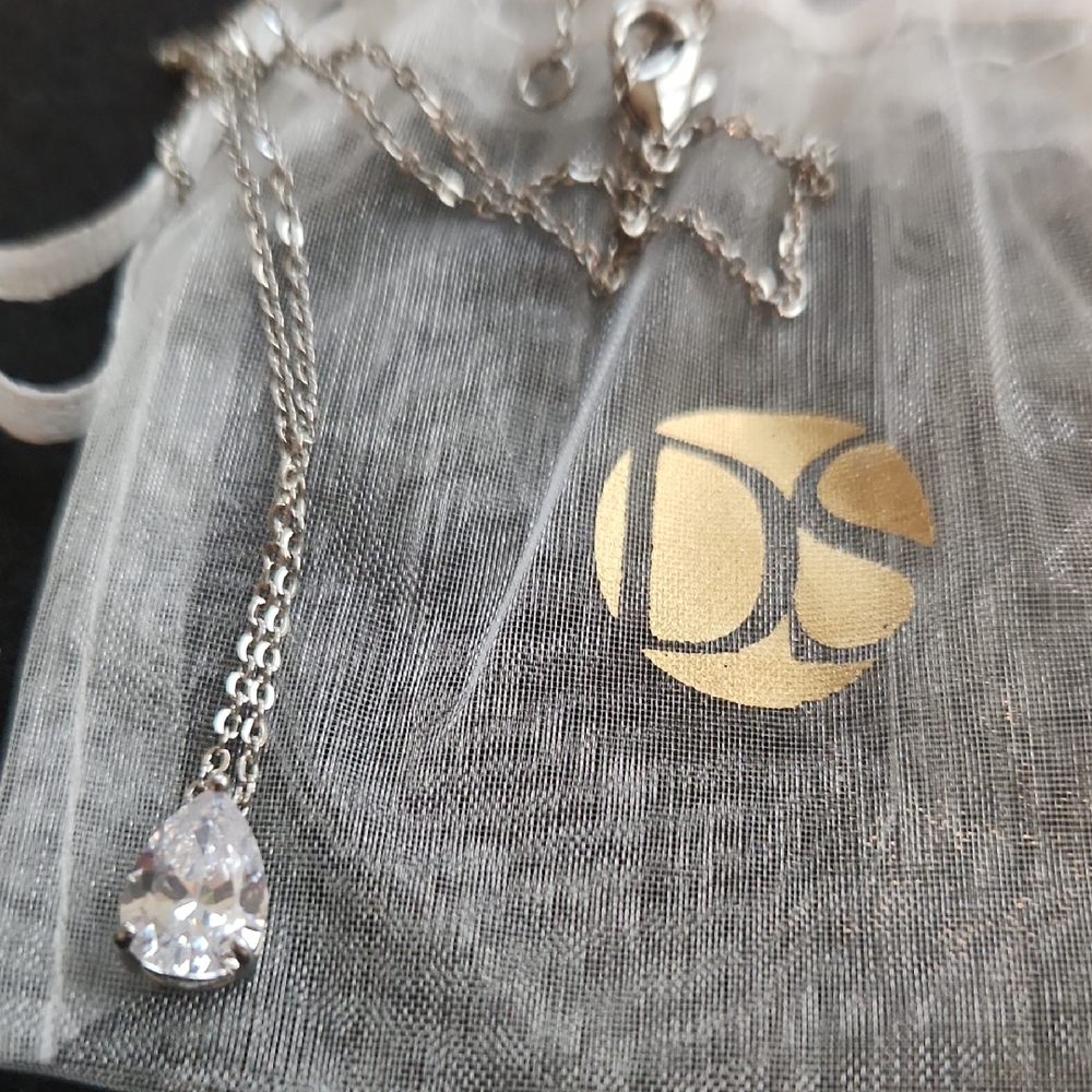 Daniela Swaebe "Signature Shine" 4.2CTW Pear Cut Solitaire Pendant Necklace